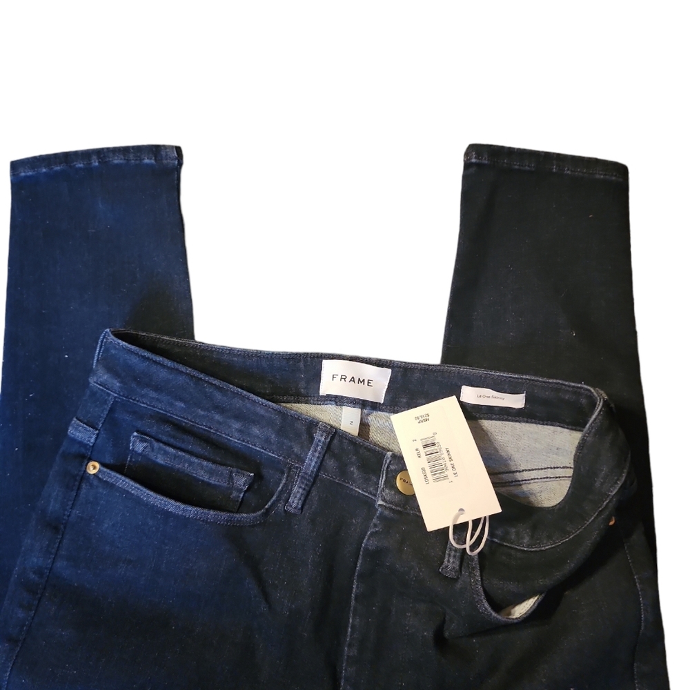 NWT FRAME JEANS LE ONE SKINNY MID-RISE STRAIGHT LEG SZ 2 msrp $218 - Picture 4 of 6